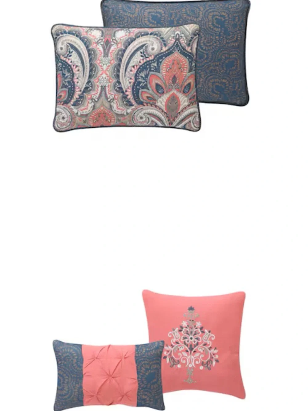 NEW VCNY Home Casa Re'al 5 -Piece Coral Full/Queen Quilt Set